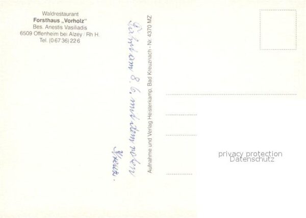Offenheim Rheinhessen Waldrestaurant Forsthaus Vorholz – Bild 2