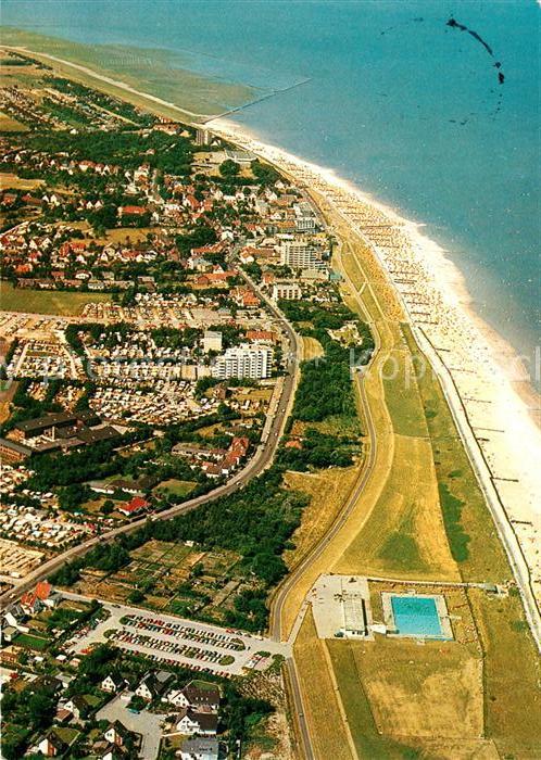 Cuxhaven Duhnen Nordseebad Fliegeraufnahme Meerwasser-Freibad Steinmarne