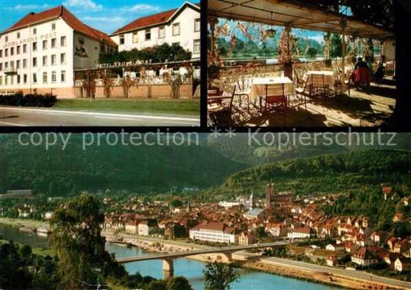 Eberbach Neckar Fliegeraufnahme Hotel Krone Post