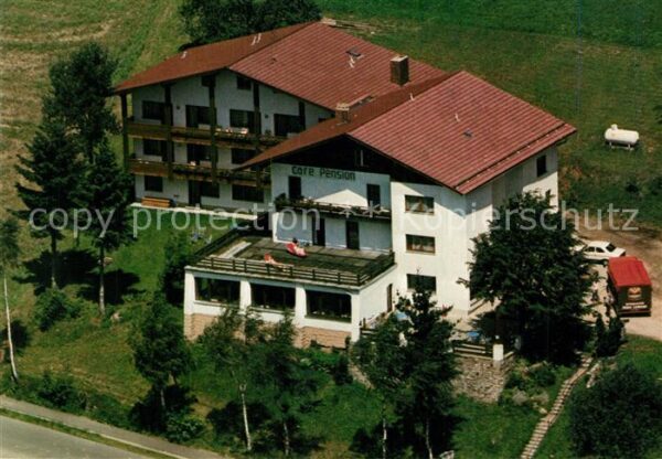 Lam Oberpfalz Fliegeraufnahme Cafe Pension zur schoeen Aussicht