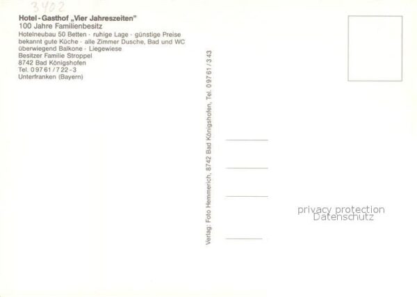 Bad Koenigshofen Hotel Gasthaus Vier Jahreszeiten – Bild 2