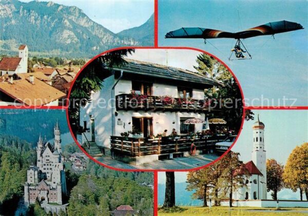 Schwangau Haus Wiedemann Kirche Schloss Fliegeraufnahme Drachenfliegen