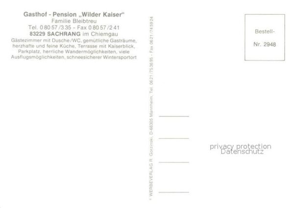 Sachrang Chiemgau Gasthaus Pension Wilder Kaiser – Bild 2