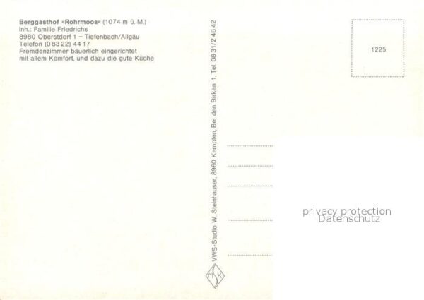 Tiefenbach Oberstdorf Berggasthof Rohrmoos – Bild 2