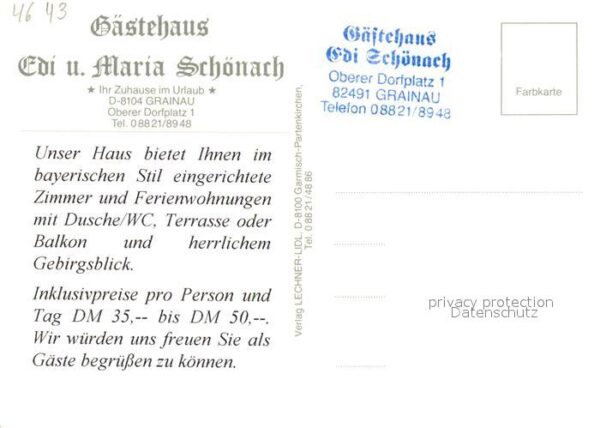 Grainau Gaestehaus Edi und Maria Schoenach – Bild 2