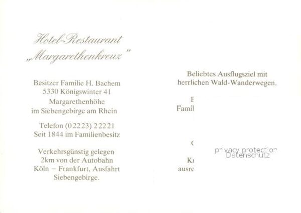 Koenigswinter Hotel Restaurant Margarethenkreuz – Bild 2