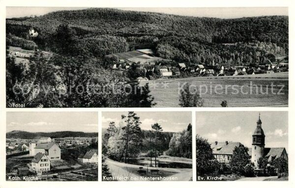Nentershausen Hessen Panorama Katholische Kirche Kunstteich Evangelische Kirche