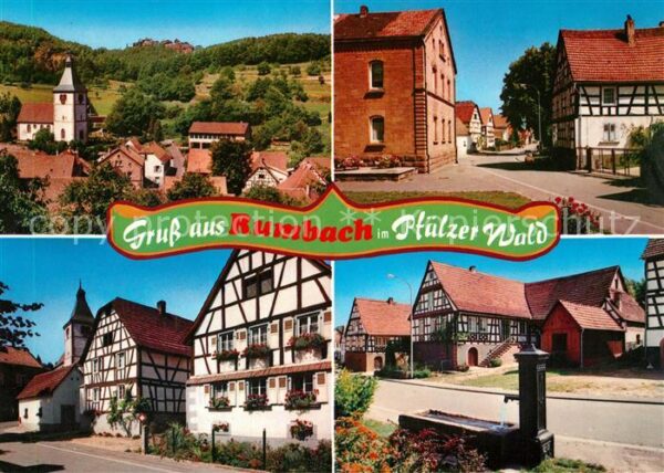 Rumbach Rheinland-Pfalz Fachwerkhaeuser Kirche Brunnen Ortsansichten