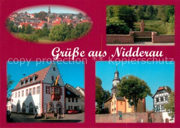Nidderau Hessen Marktplatz Kirche Bruecke Nidder