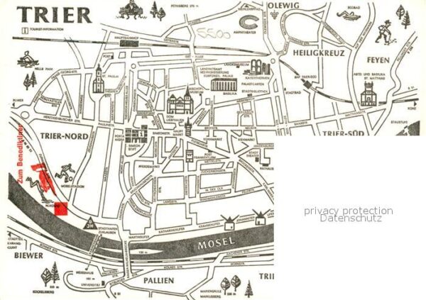 Trier Hotel Restaurant Zum Benediktiner Stadtplan – Bild 2