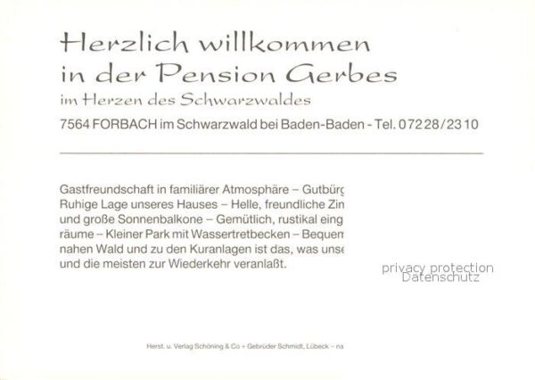 Forbach Baden Pension Gerbes – Bild 2