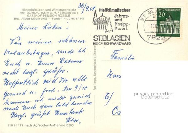 Bernau Schwarzwald Gasthof Pension Roessle – Bild 2