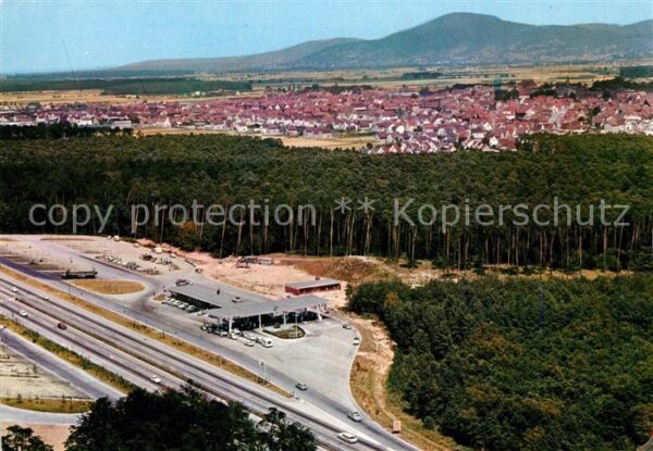 Lorsch Hessen Fliegeraufnahme Autobahn Raststaette