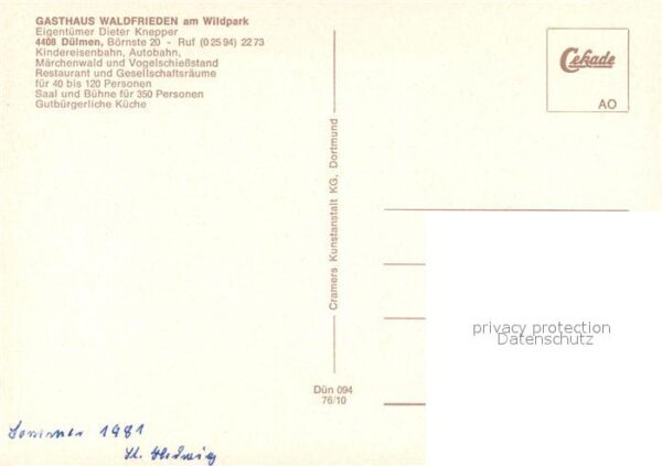 Duelmen Gasthaus Waldfrieden am Wildpark – Bild 2