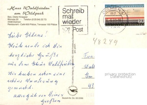 Duelmen Restaurant Cafe Haus Waldfrieden am Wildpark – Bild 2