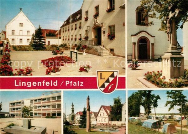 Lingenfeld Rathaus Kirche Brunnen Campingplatz