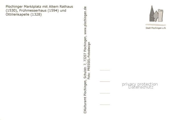 Plochingen Marktplatz Altes Rathaus Fruehmesserhaus Ottilienkapelle – Bild 2