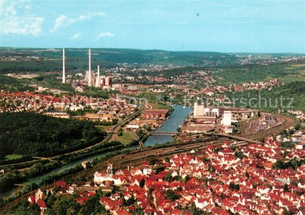 Plochingen Fliegeraufnahme Hundertwasserturm Neckartal