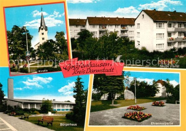Graefenhausen Hessen Kirche Buergerhaus Ehrenmalpartie Neues Viertel