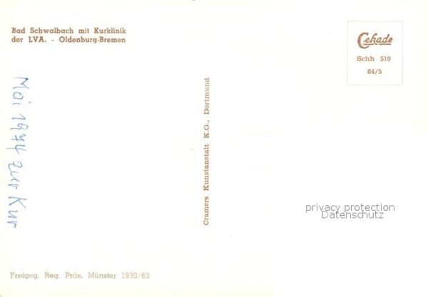 Bad Schwalbach Kurklinik der LVA Oldenburg-Bremen Fliegeraufnahme – Bild 2