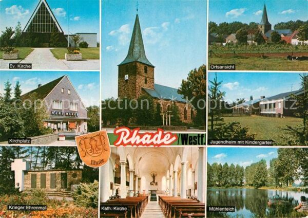 Rhade Westfalen Kirchplatz Jugendheim Kindergarten Evangelische und Katholische