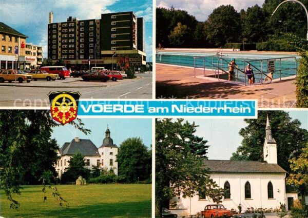 Voerde Niederrhein Freibad Kirche Volksbank Sparkasse