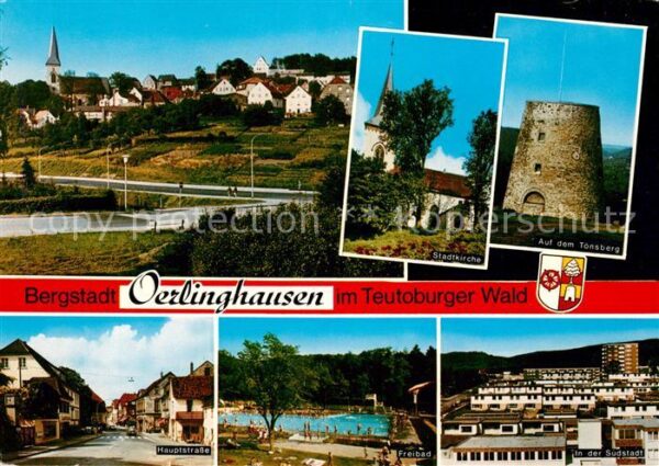 Oerlinghausen Hauptstrasse Freibad Stadtkirche Toensberg