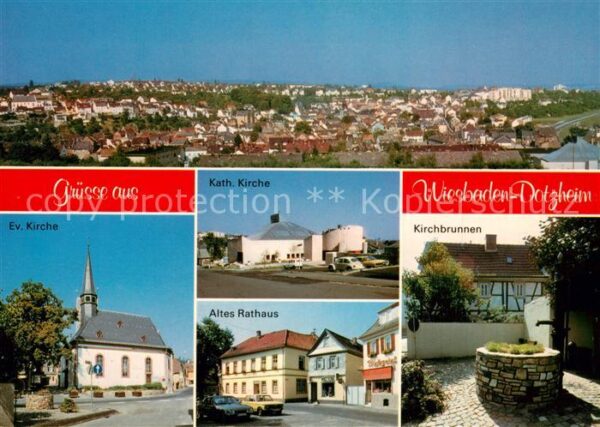 Dotzheim Altes Rathaus Evangelische und Katholische Kirche Kirchbrunnen