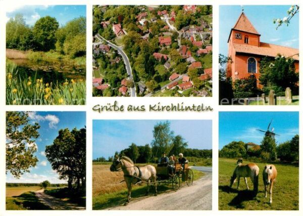 Kirchlinteln Ortsansichten Pfedewagen Windmuehle Kirche Fliegeraufnahme