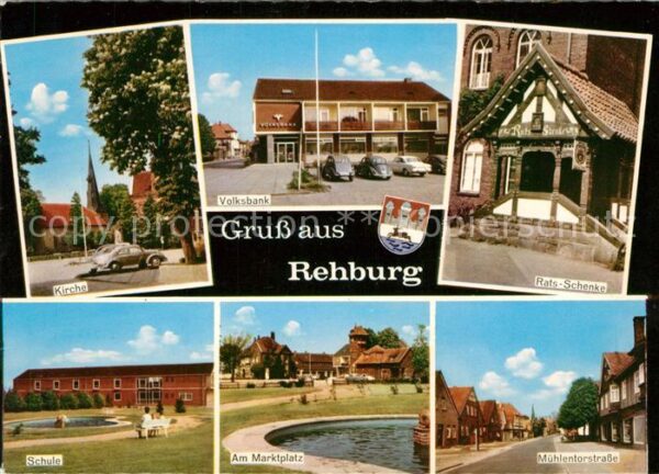 Rehburg-Loccum Kirche Volksbank Rats-Schenke Schule Muehlentorstrasse