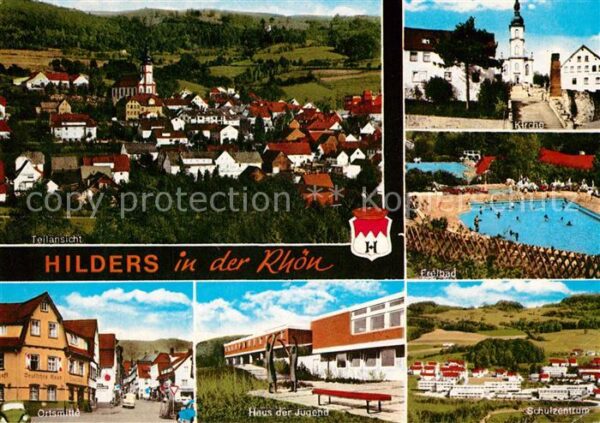 Hilders Rhoen Freibad Haus der Jugend Schulzentrum Kirche