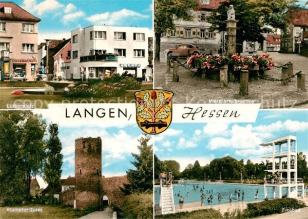 Langen Hessen Lutherplatz Freibad Vierroehrenbrunnen Stumpfer Turm