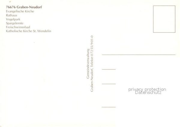 Graben-Neudorf Kirchen Rathaus Vogelpark Freibad – Bild 2
