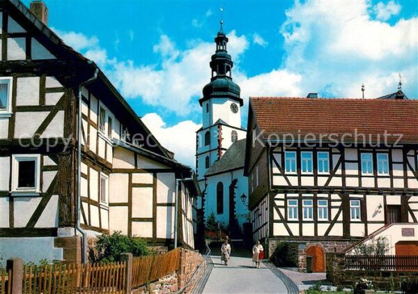 Bad Salzschlirf Kirchenpartie Fachwerk Malerwinkel