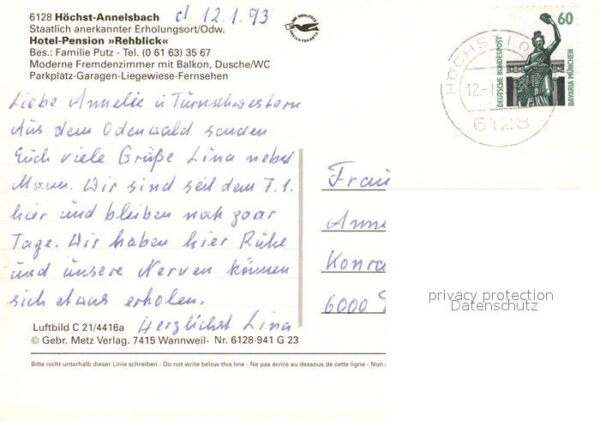 Annelsbach Fliegeraufnahme Hotel Pension Rehblick – Bild 2