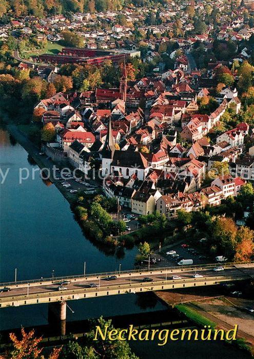 Neckargemuend Blick vom Felsenberg Brueckenpartie Neckar