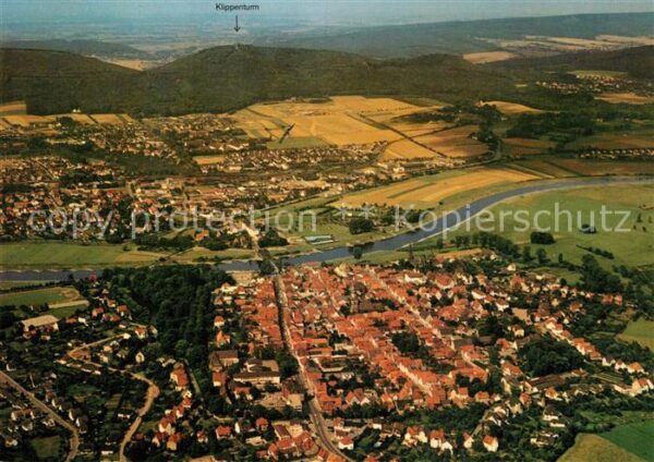 Rinteln Fliegeraufnahme Weserpartie