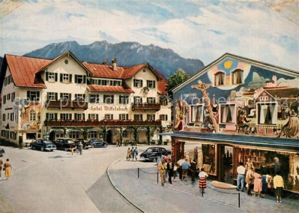 Oberammergau Passionsspielort Hotel Wittelsbach Fresko Das Geluebde