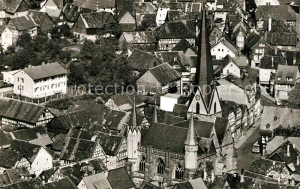 Schotten Hessen Zentrum Kirche Fliegeraufnahme