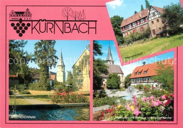 Kuernbach Baden Apothekerpark Wasserschloss Marktplatz Rathaus Kirche Naturpark