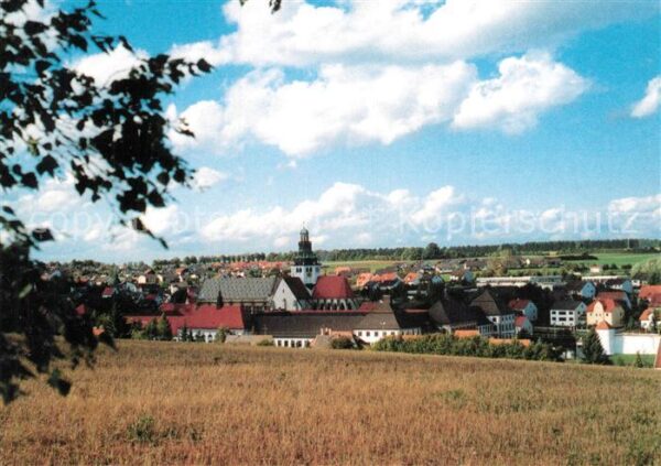 Kaisheim Ortsansicht mit Kirche Blick ueber die Felder