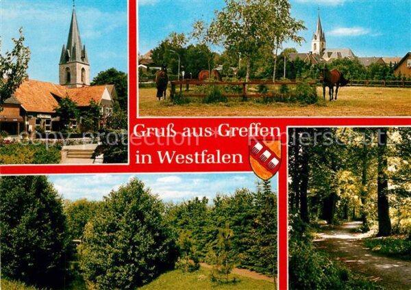 Greffen Kirche Pferdekoppfel Waldpartie Landschaft