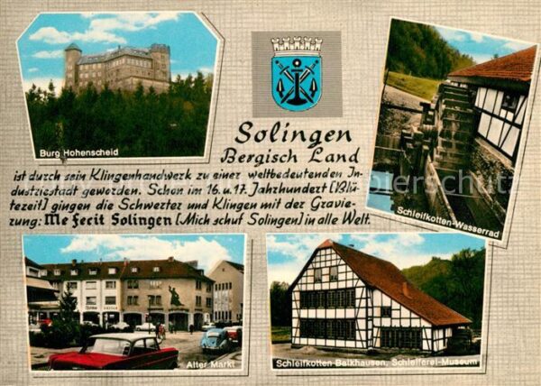 Solingen Burg Hohenscheid Alter Markt Schleifkotten Wasserrad Schleiferei Museum