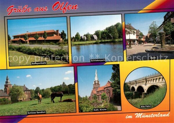 Olfen Westfalen Sporthalle Schliekerpark Marktplatz Brunnen Schloss Sandfort Pfe