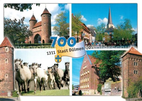 Duelmen Luedinghauser Tor Wildpferde Eichengruenplatz Rathaus Lorekenturm Nonnen