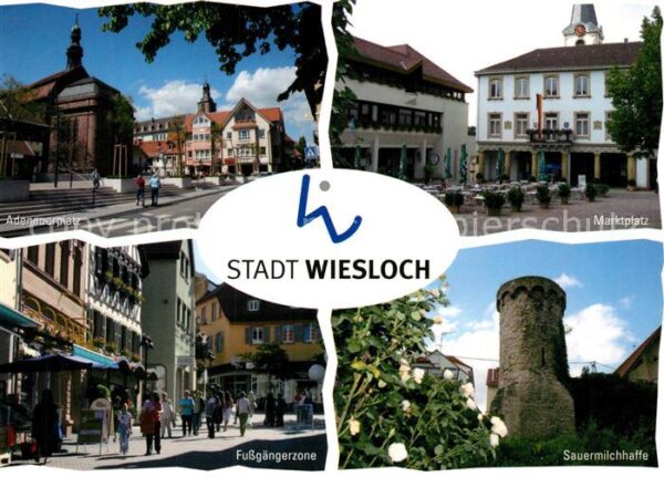 Wiesloch Adenauerplatz Marktplatz Fussgaengerzone Sauermilchhaffe Turm
