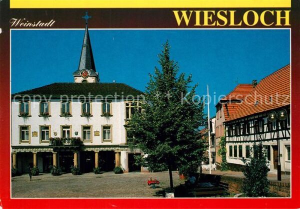 Wiesloch Marktplatz Fachwerkhaus Kirchturm