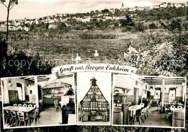 Bergen-Enkheim Gasthaus Goldener Engel Fachwerkhaus Partie am Fluss