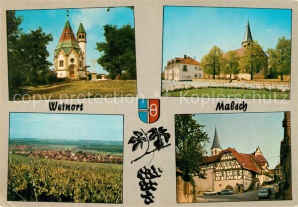 Malsch Wiesloch Rathaus Kirche Fachwerkhaus Landschaftspanorama Wallfahrtskapell