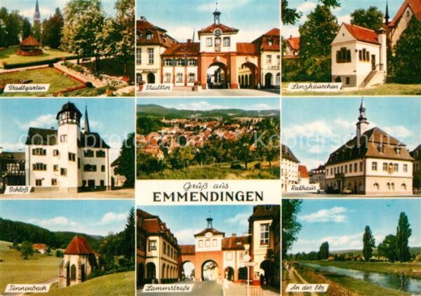 Emmendingen Stadtgarten Stadttor Lenzhaeuschen Schloss Rathaus Lammstrasse Parti